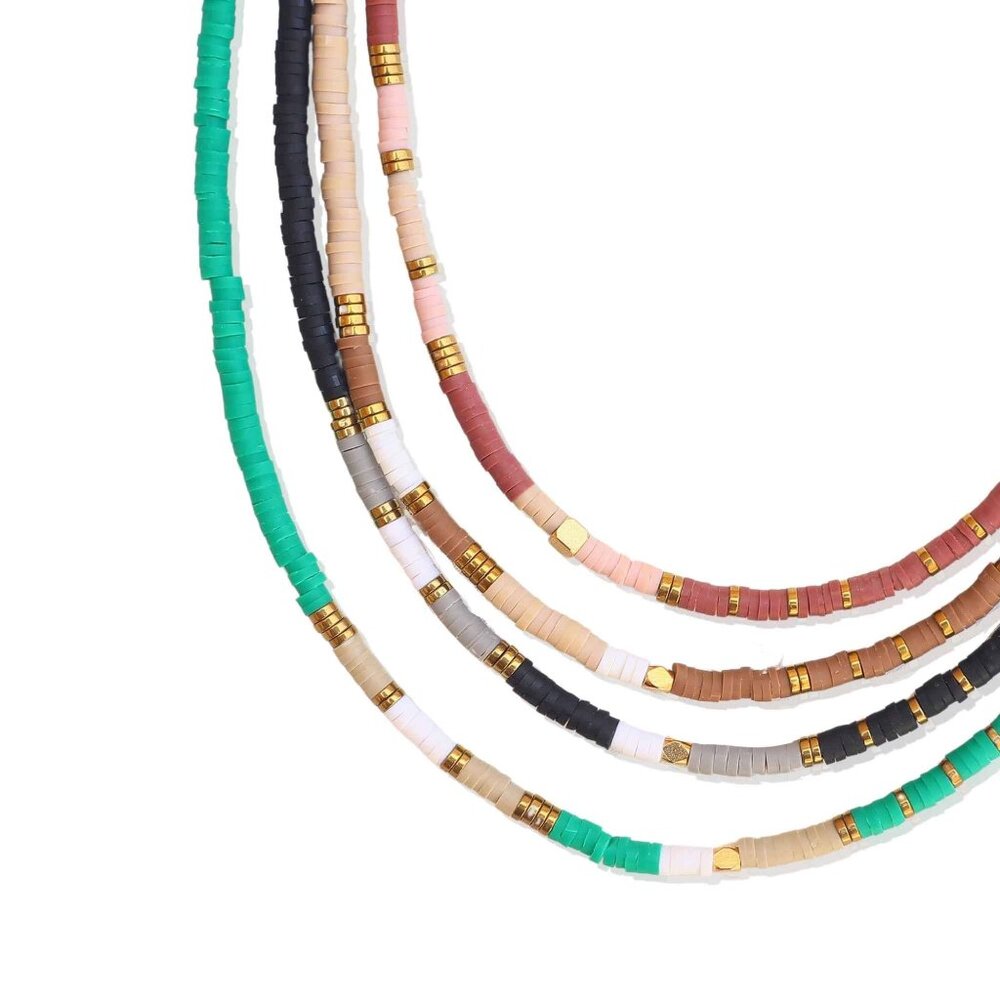 🍒 2/$20 - Boho Clay Beaded Necklace